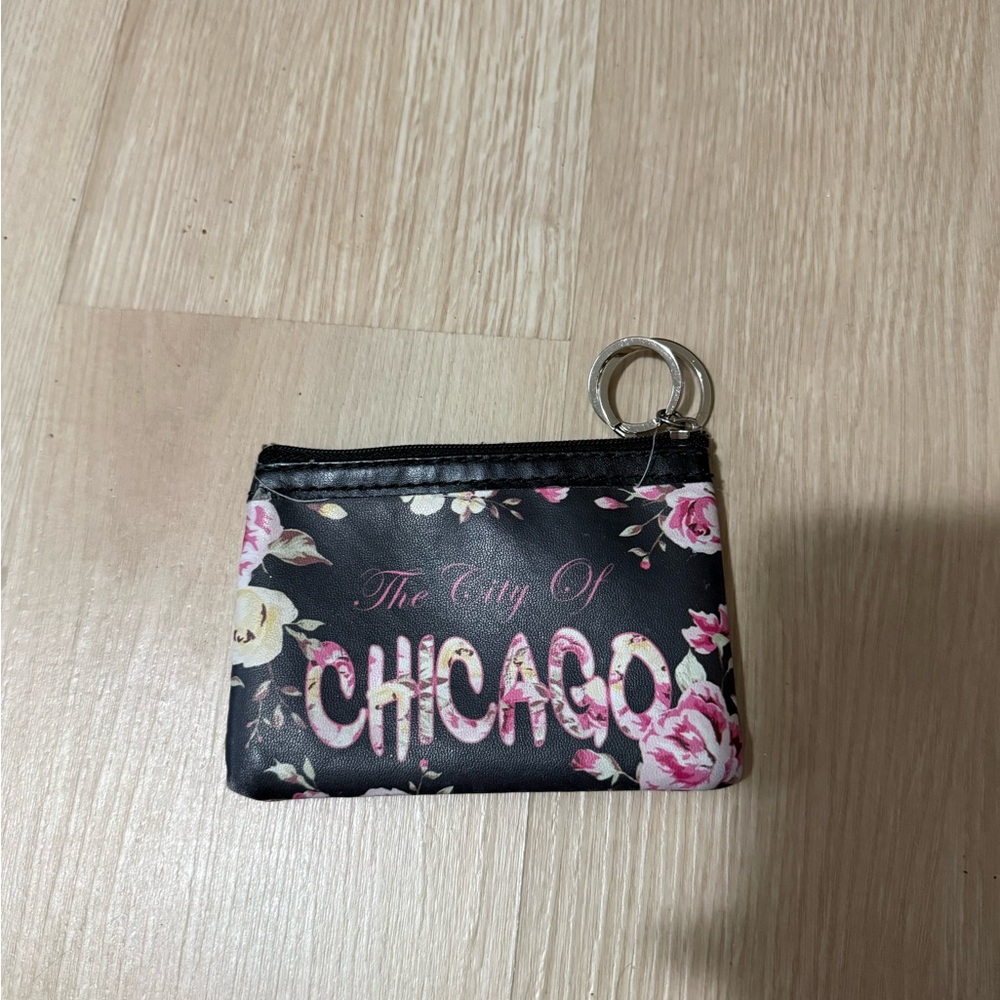 Floral Black Coin Purse